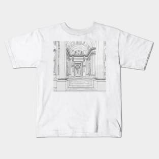 Altar in the Temple of the Caryatids Greco Romanesque setting Kids T-Shirt